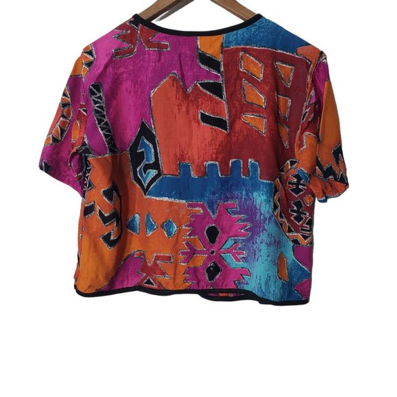 Boho, colorful, chic top size small - Picture 2 of 9
